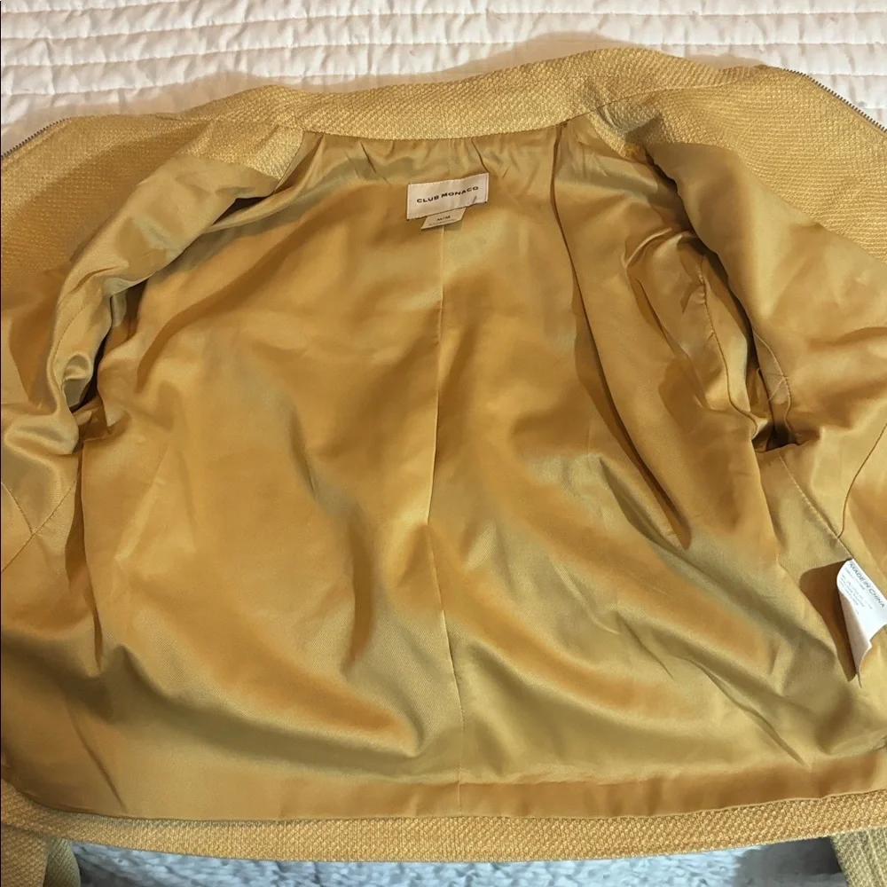 Club Monaco Cropped Textured Zip Jacket - Tan - Picture 8 of 11